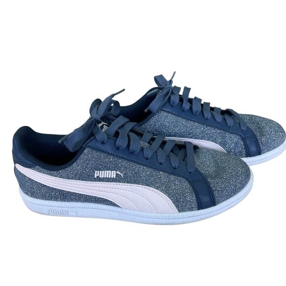 Puma Women's Glitter Lace-up Sneakers Blue, White and Soft White Size 7 Medium - Picture 2 of 7